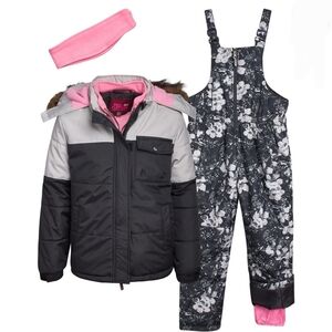 Pink Platinum Girls Snowsuits - 2 Piece Waterproof Winter Jacket and Ski Bib Pan